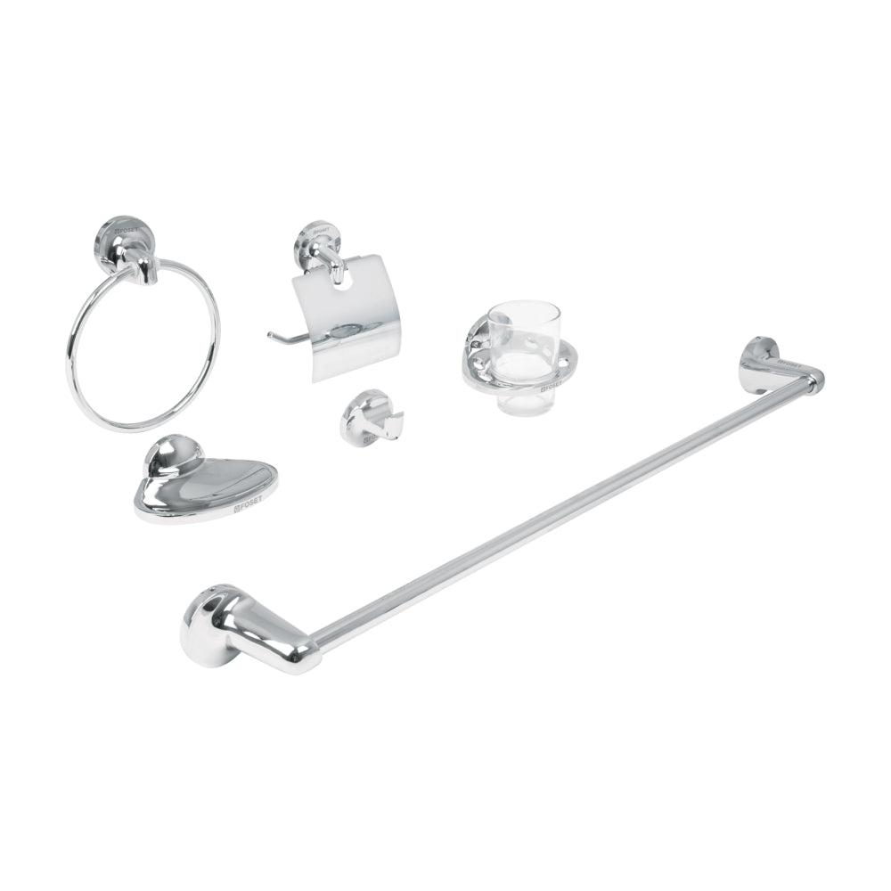 JUEGO ACCESORIOS PARA BAÑO 6 PIEZAS FOSET AQUA *** OFRECER 3300 O 1200 O 45211 O 1003CL ***