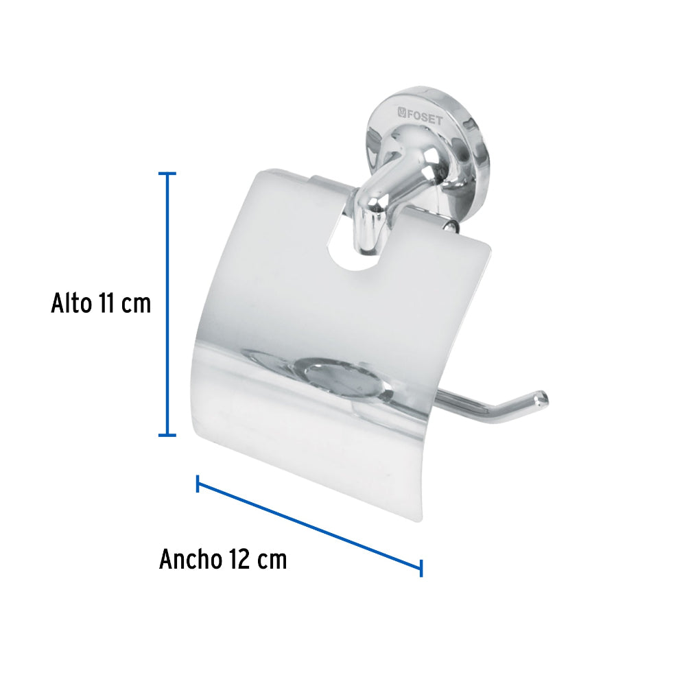 PORTAROLLO CON CUBIERTA CROMO FOSET AQUA