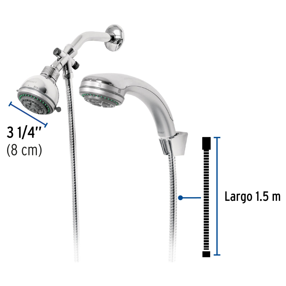 REGADERA CON EXTENSION TIPO TELEFONO FOSET AQUA