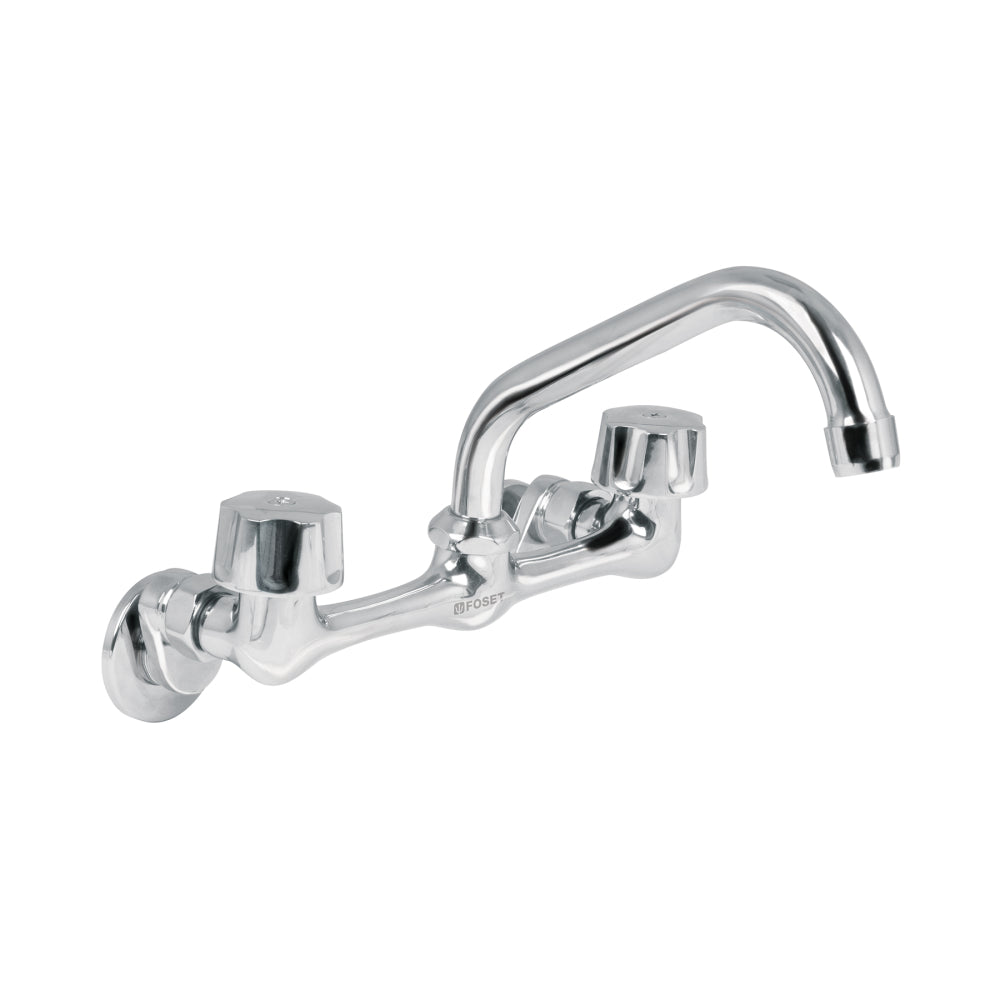 MEZCLADORA INOX 8" PARA FREGADERO CONEXIONES DE PARED FOSET AQUA