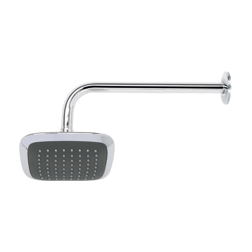 REGADERA CUADRADA PLATO ANCHO 6" BRAZO INOX A MURO FOSET AERO