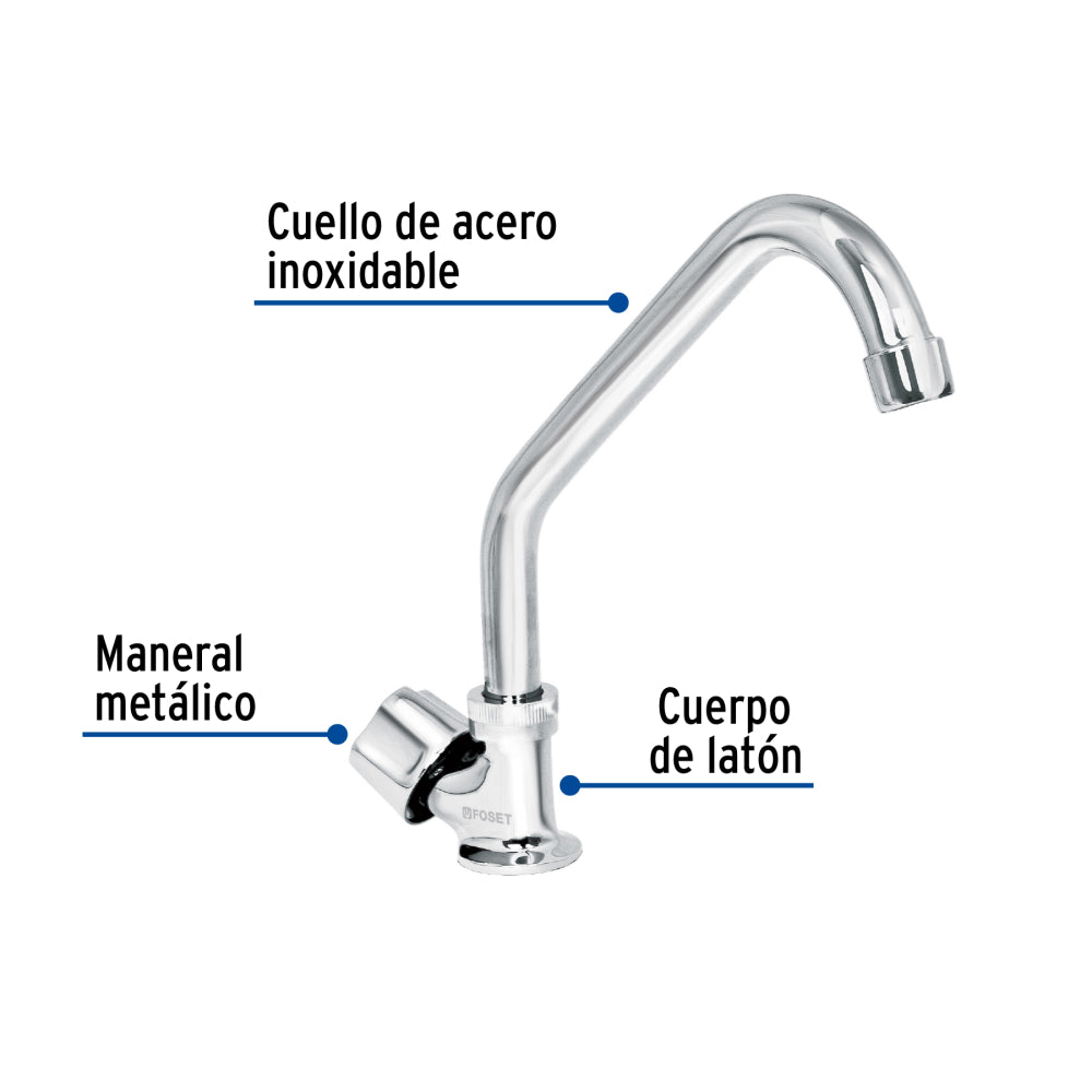 LLAVE INDIVIDUAL PARA FREGADERO CUELLO CORTO FOSET BASIC