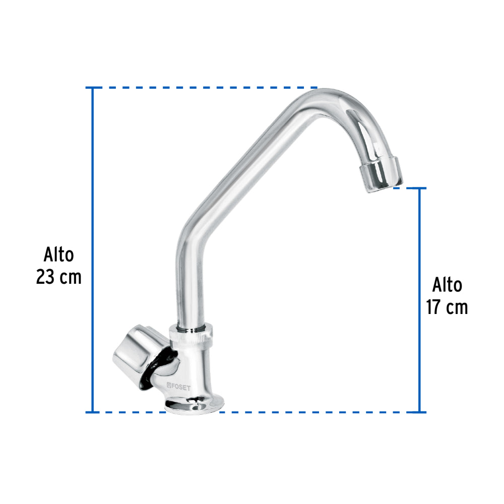 LLAVE INDIVIDUAL PARA FREGADERO CUELLO CORTO FOSET BASIC