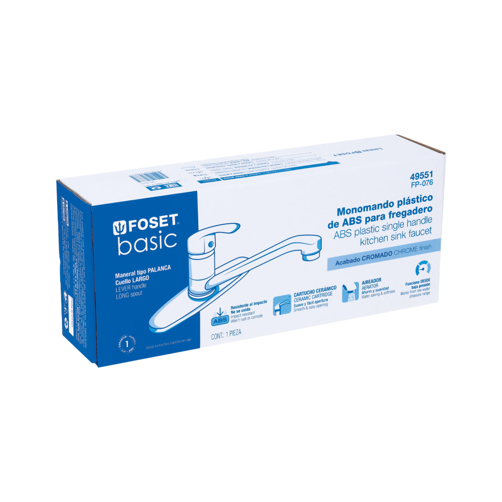 MONOMANDO PARA FREGADERO CUERPO DE PLASTICO BASIC MCA TRUPER FOSET