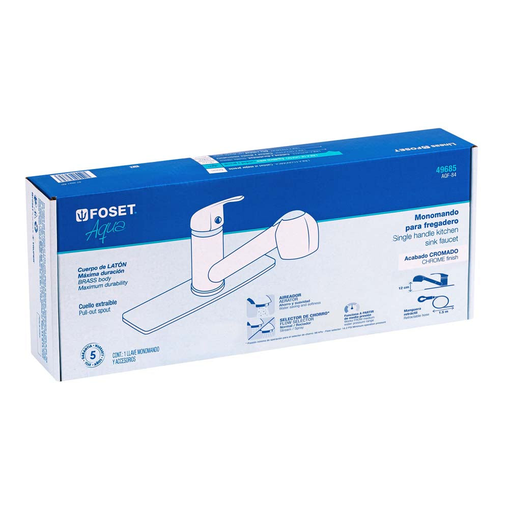 MONOMANDO PARA FREGADERO CUELLO EXTRAIBLE FOSET AQUA