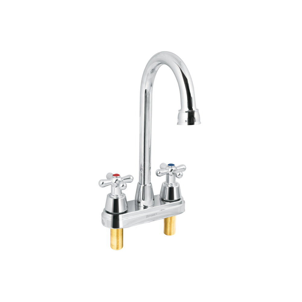 MEZCLADORA LAVABO TIPO BAR MANERALES CRUCETA ACERO INOX FOSET AQUA