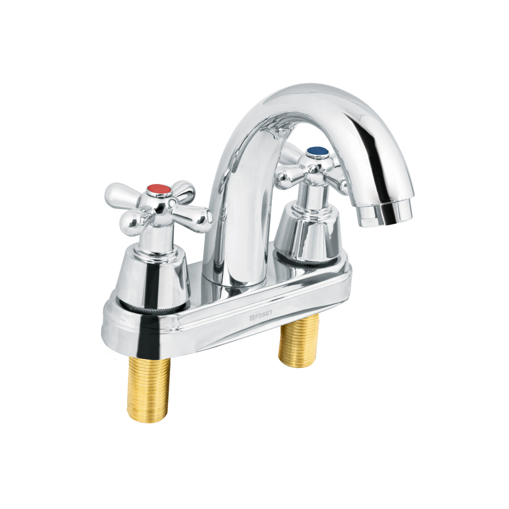 MEZCL. LAVABO MANERALES CRUCETA CUELLO ALTO ACERO FOSET AQUA