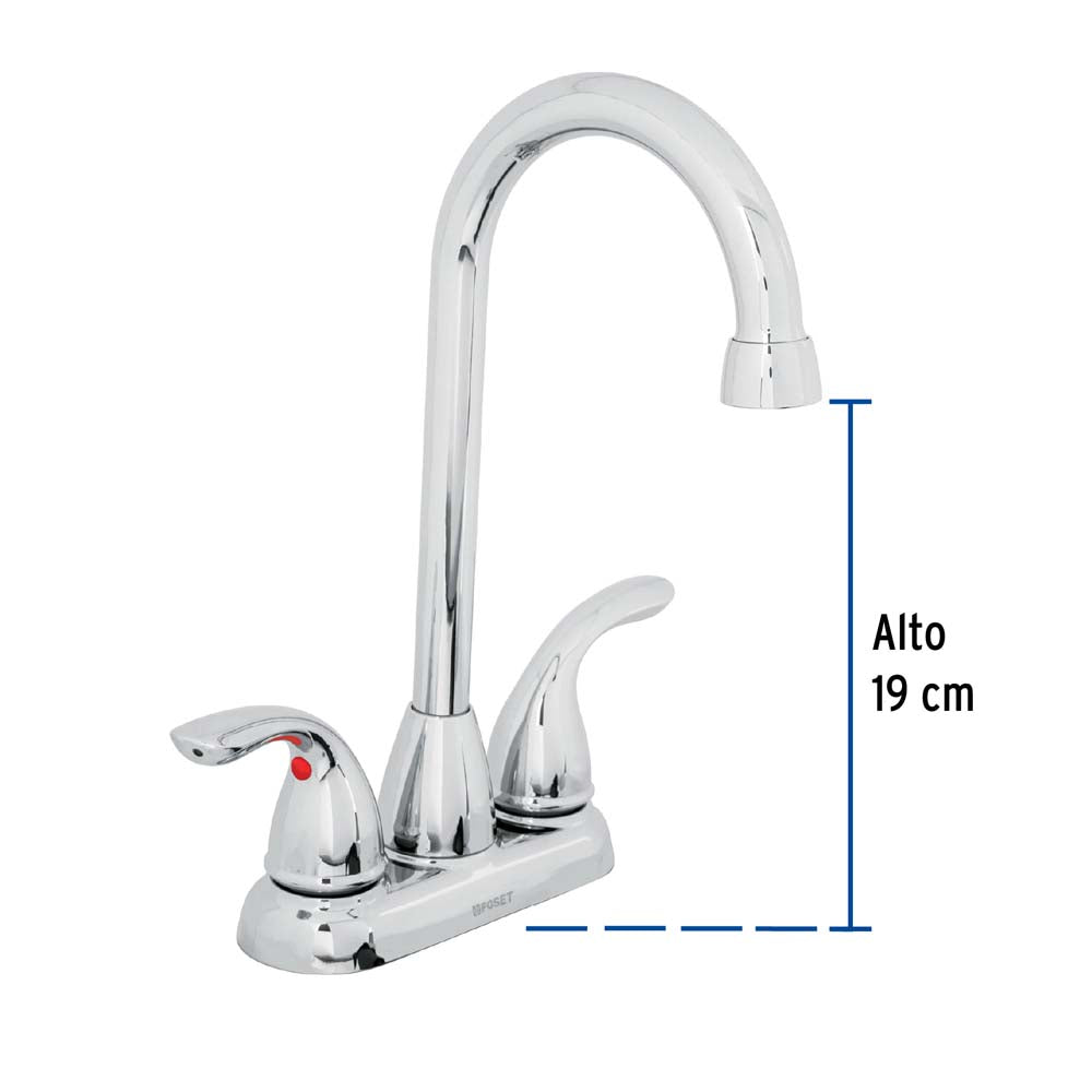 MEZCLADORA PARA LAVABO DE 4" TIPO BAR FOSET AERO