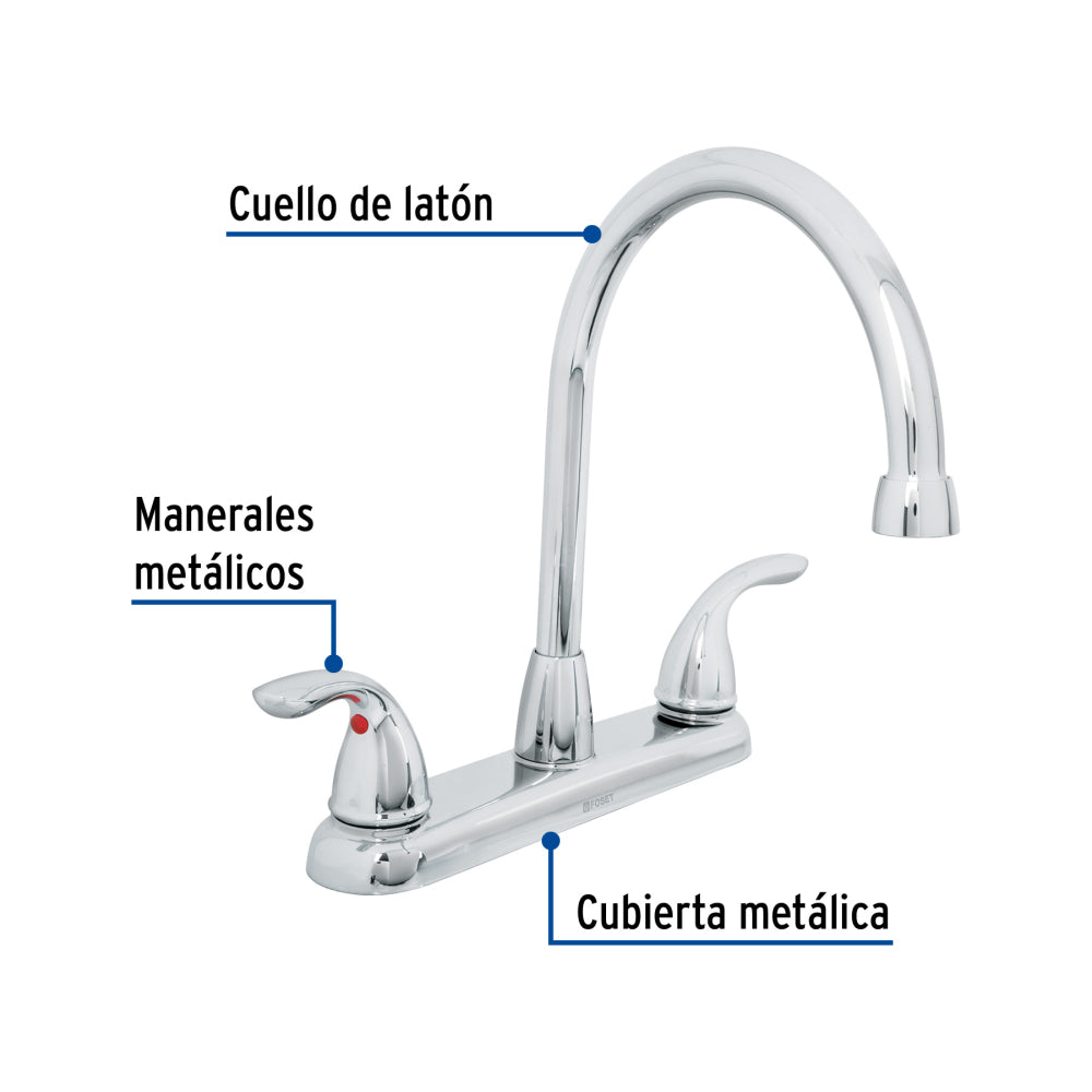 MEZCLADORA PARA FEGRADERO CUELLO ALTO 8" FOSET AERO