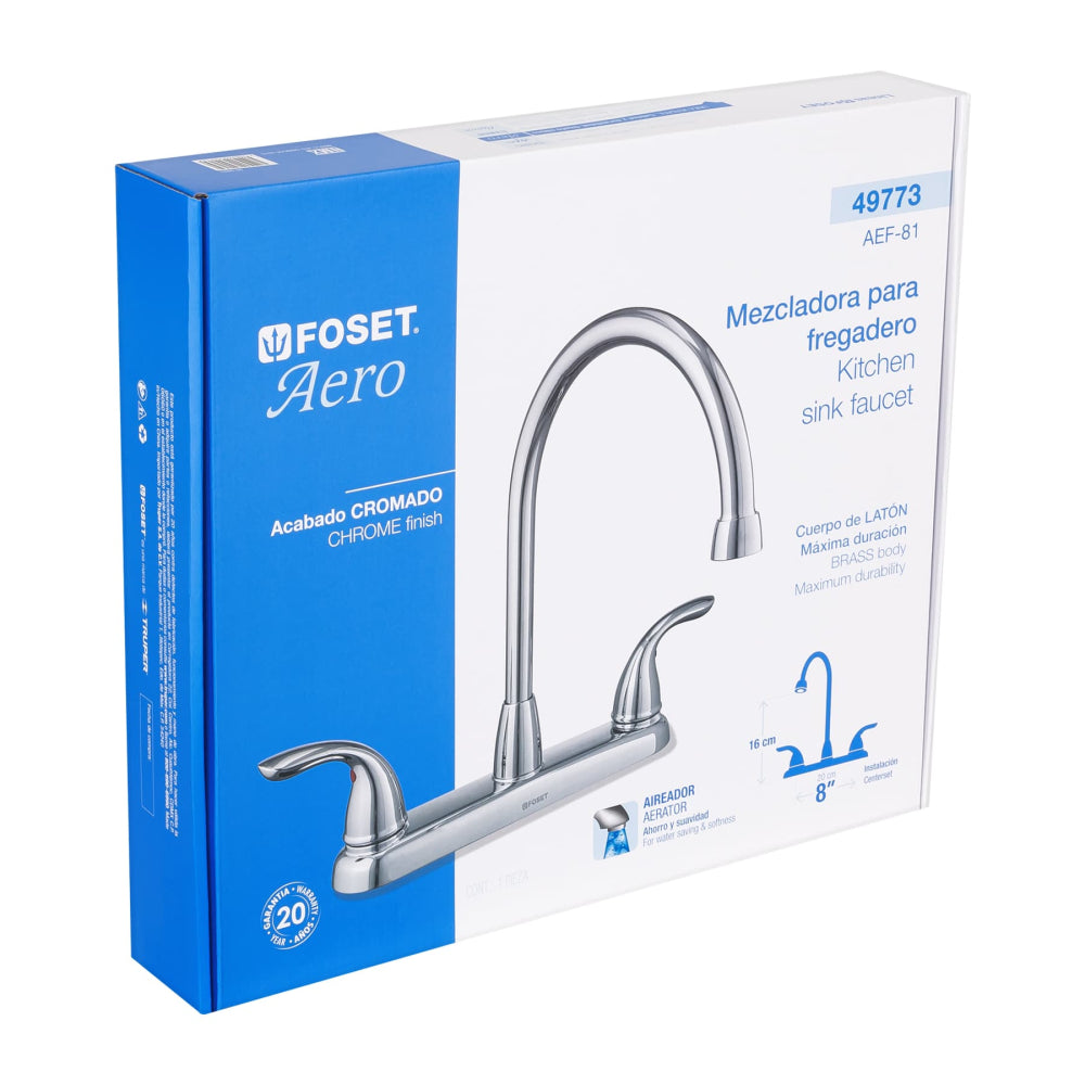 MEZCLADORA PARA FEGRADERO CUELLO ALTO 8" FOSET AERO