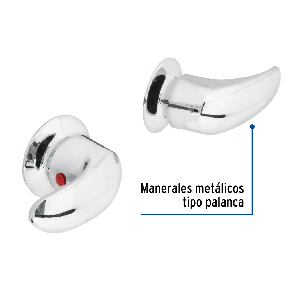 JUEGO 2 PIEZAS MANERALES GRANDES PALANCA EMPOTRAR FOSET AQUA