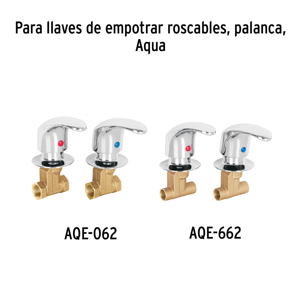 JUEGO 2 PIEZAS MANERALES GRANDES PALANCA EMPOTRAR FOSET AQUA