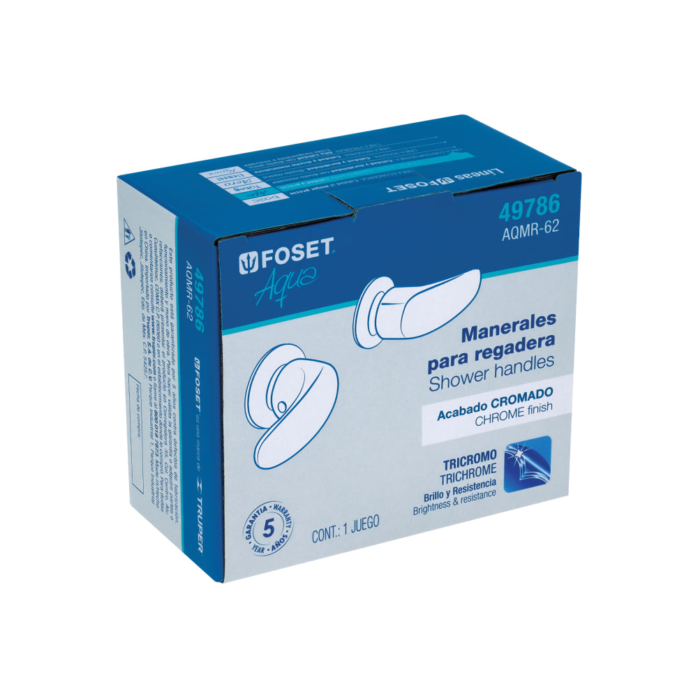 JUEGO 2 PIEZAS MANERALES GRANDES PALANCA EMPOTRAR FOSET AQUA