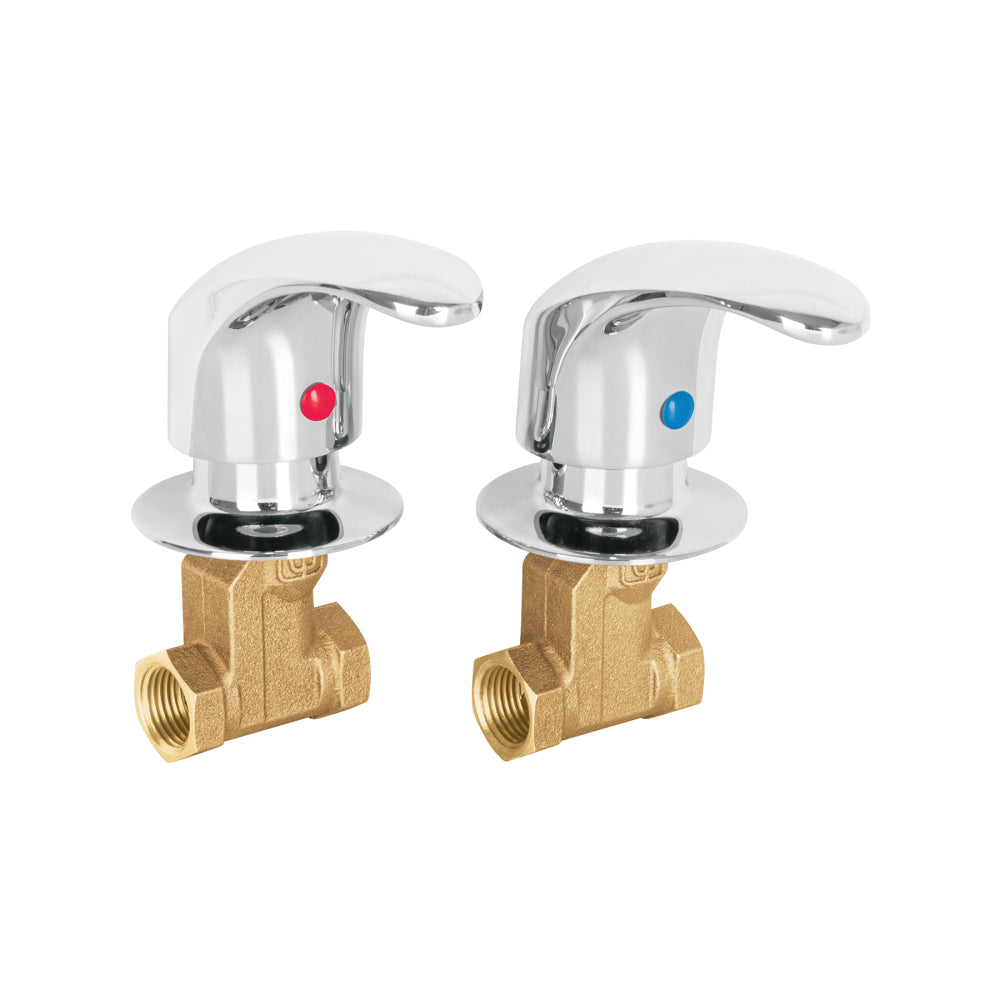 JUEGO 2 LLAVES DE EMPOTRAR ROSCABLES TIPO PALANCA FOSET AQUA