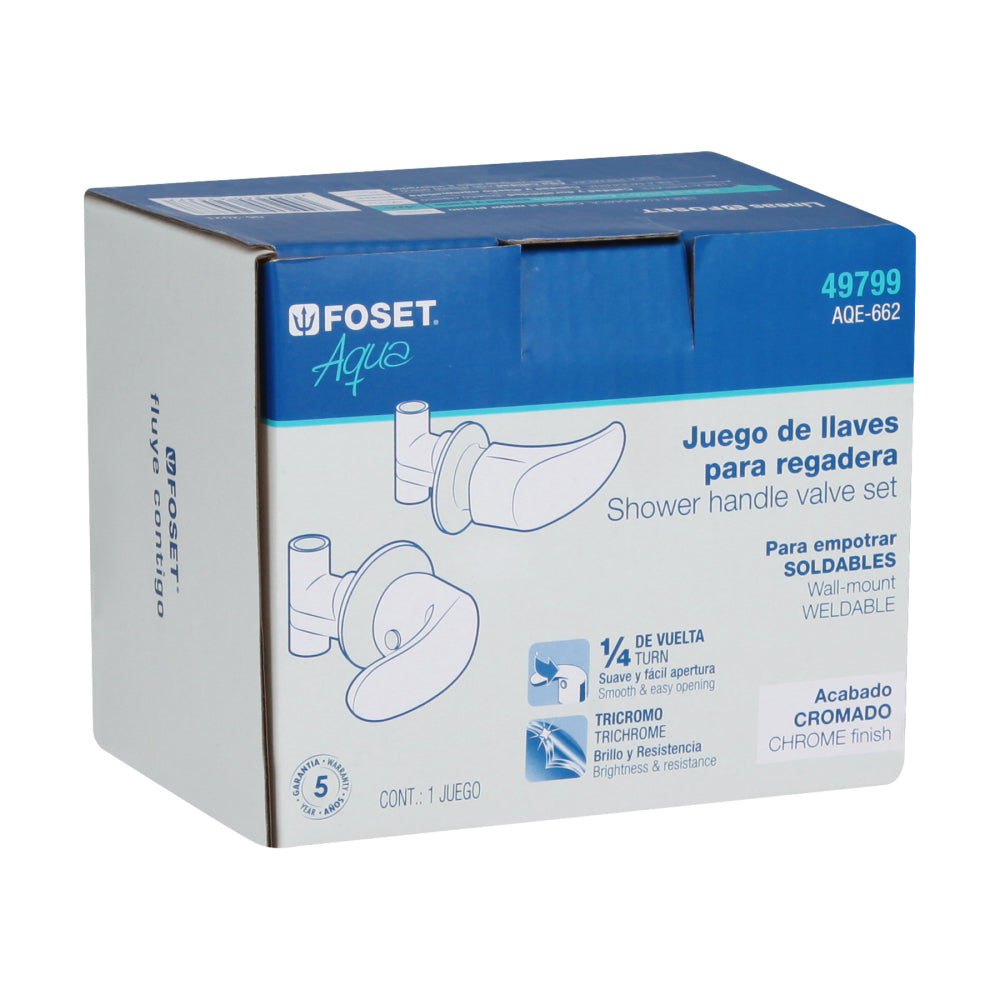 JGO. 2 LLAVES DE EMPOTRAR SOLDABLE TIPO PALANCA FOSET AQUA