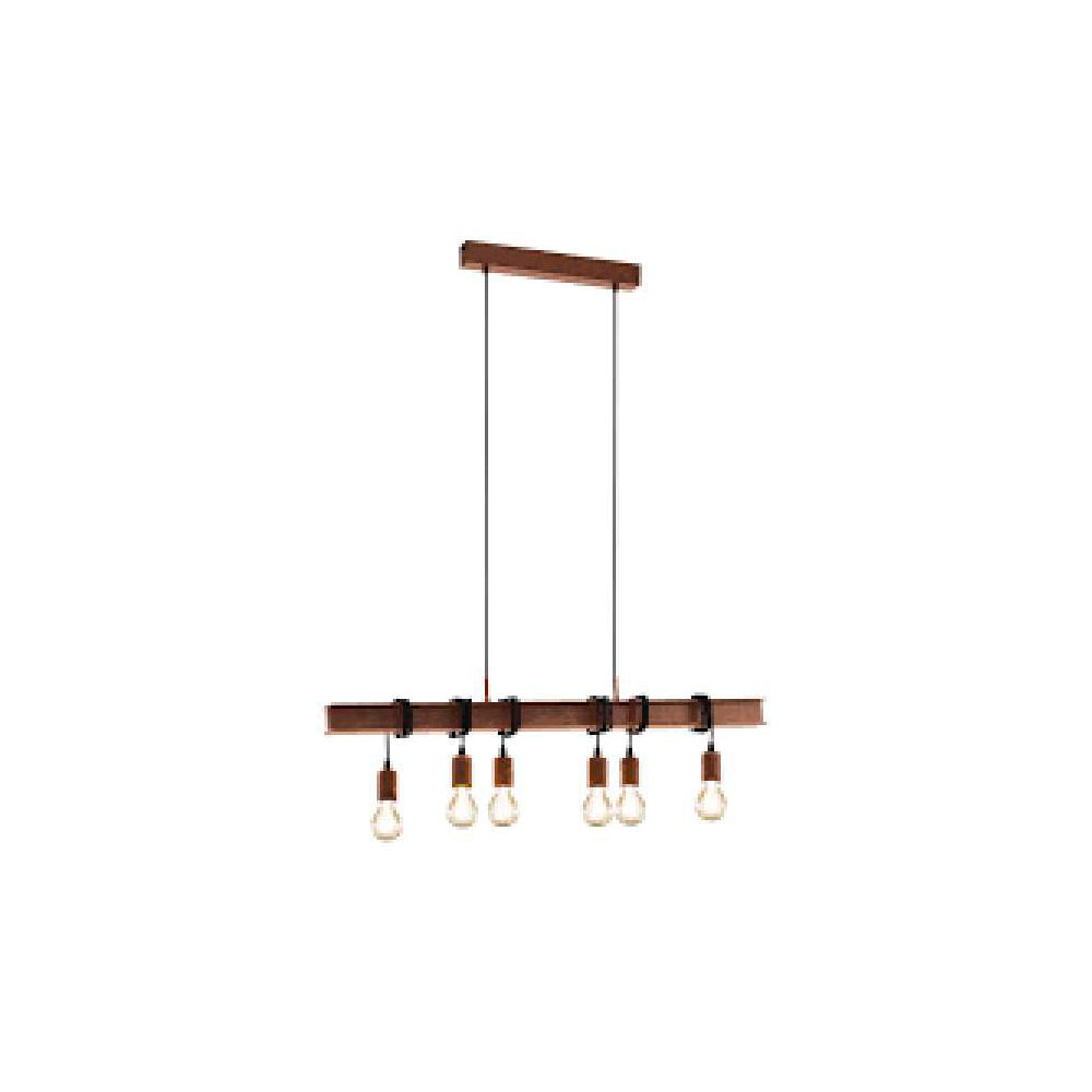 LUMINARIA COLGANTE EGLO TOWNSHEND 6 LUCES BASE E26 CAFÉ***SIN T.E.***