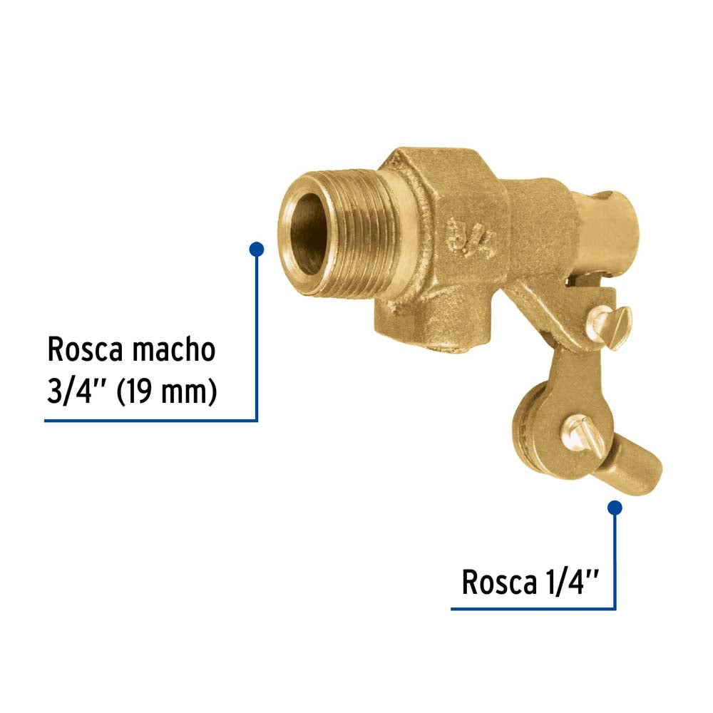 VALVULA MACHO P/FLOTADOR 3/4" (19MM.) REFORZADA VAFLO-3/4-R 49900 FOSET TRUPER