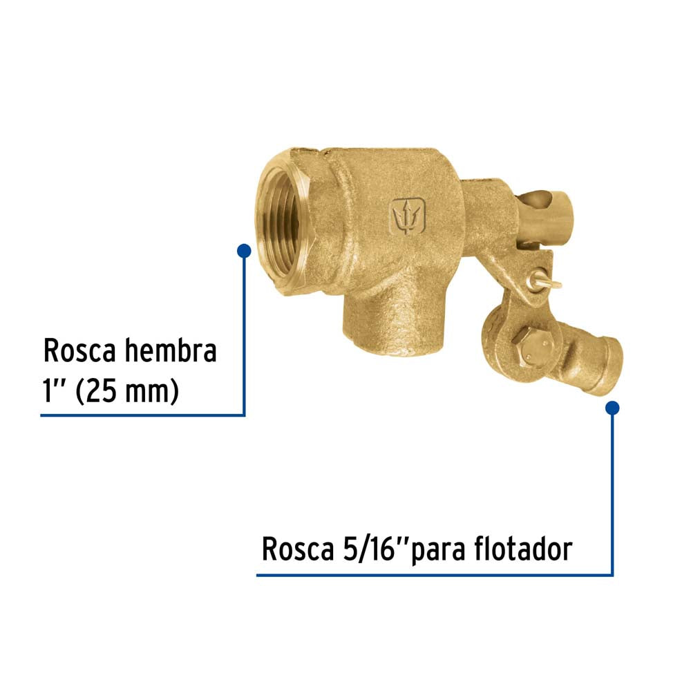 VALVULA HEMBRA P/FLOTADOR 1" (25MM.) REFORZADA VAFLO-1-R 49901 FOSET TRUPER