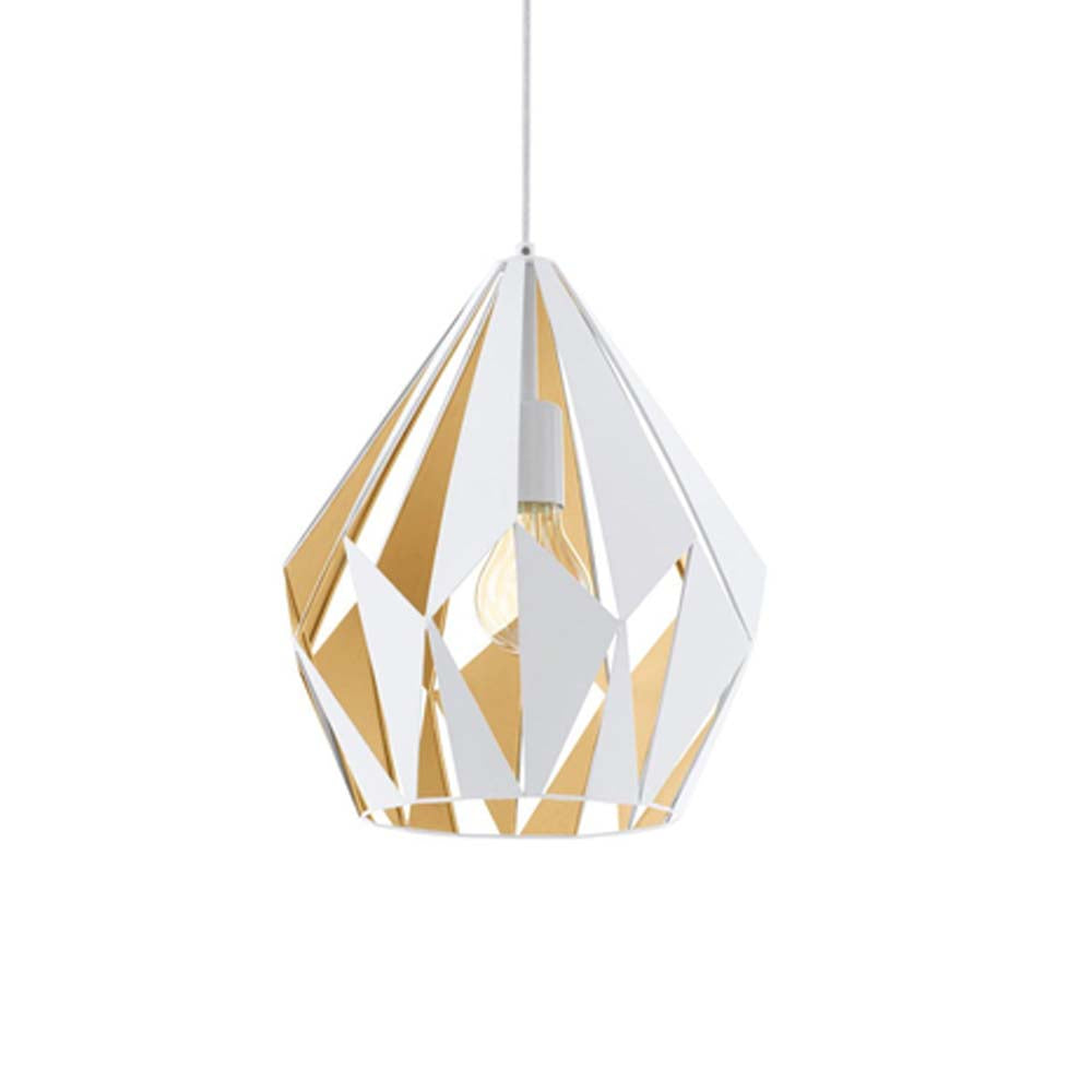 LAMP COLGANTE TIPO DIAMANTE MEDIANA ACERO ORO/MIEL E27 (NO INCLUIDA) CARLTON 1 EGLO