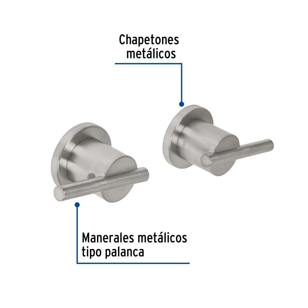CAJA CON 2 MANERALES ACABADO SATÍN PARA REGADERA FOSET ELEMENT