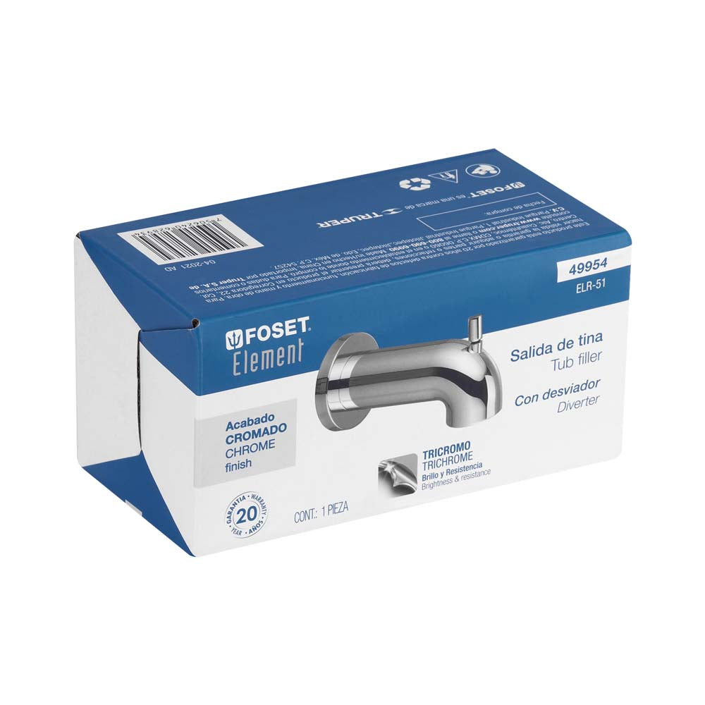 SALIDA DE TINA CON DESVIADOR FOSET ELEMENT