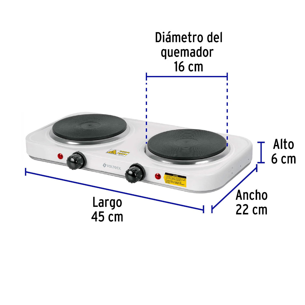 PARRILLA ELECTRICA DE DOBLE DISCO PAEL-2CD TRUPER VOLTECK