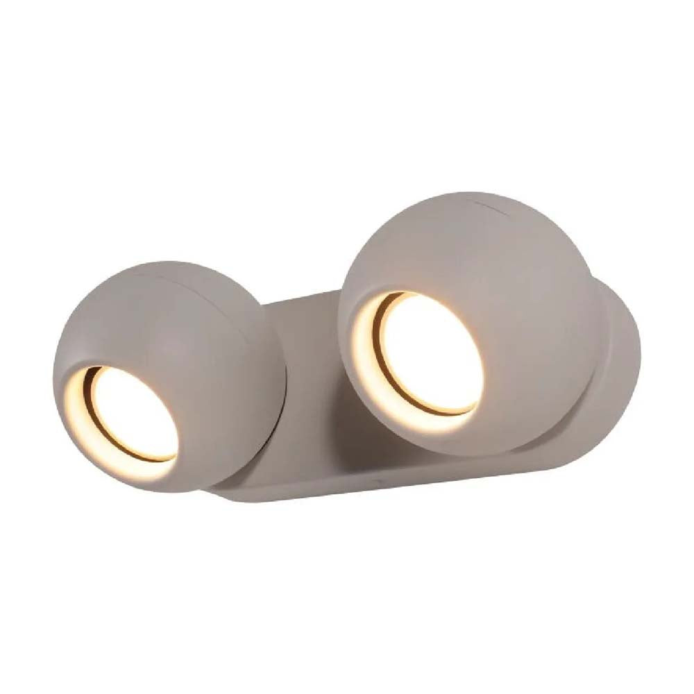 LUMINARIO REDONDO P/ PARED 2XGU10LED 3W 110-265V 3000K ACABADO ALUMINIO BLANCO MCA CLASS *** EXHIBIDO ***