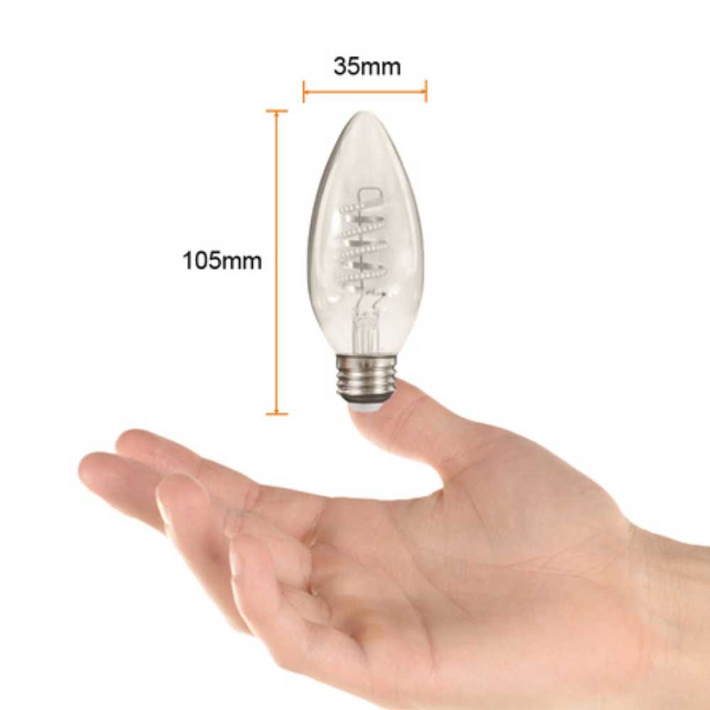 FOCO LED TECNOLITE TIPO VELA FILAMENTO 3.8W LUZ SUAVE CÁLIDA ATENUABLE BASE E27