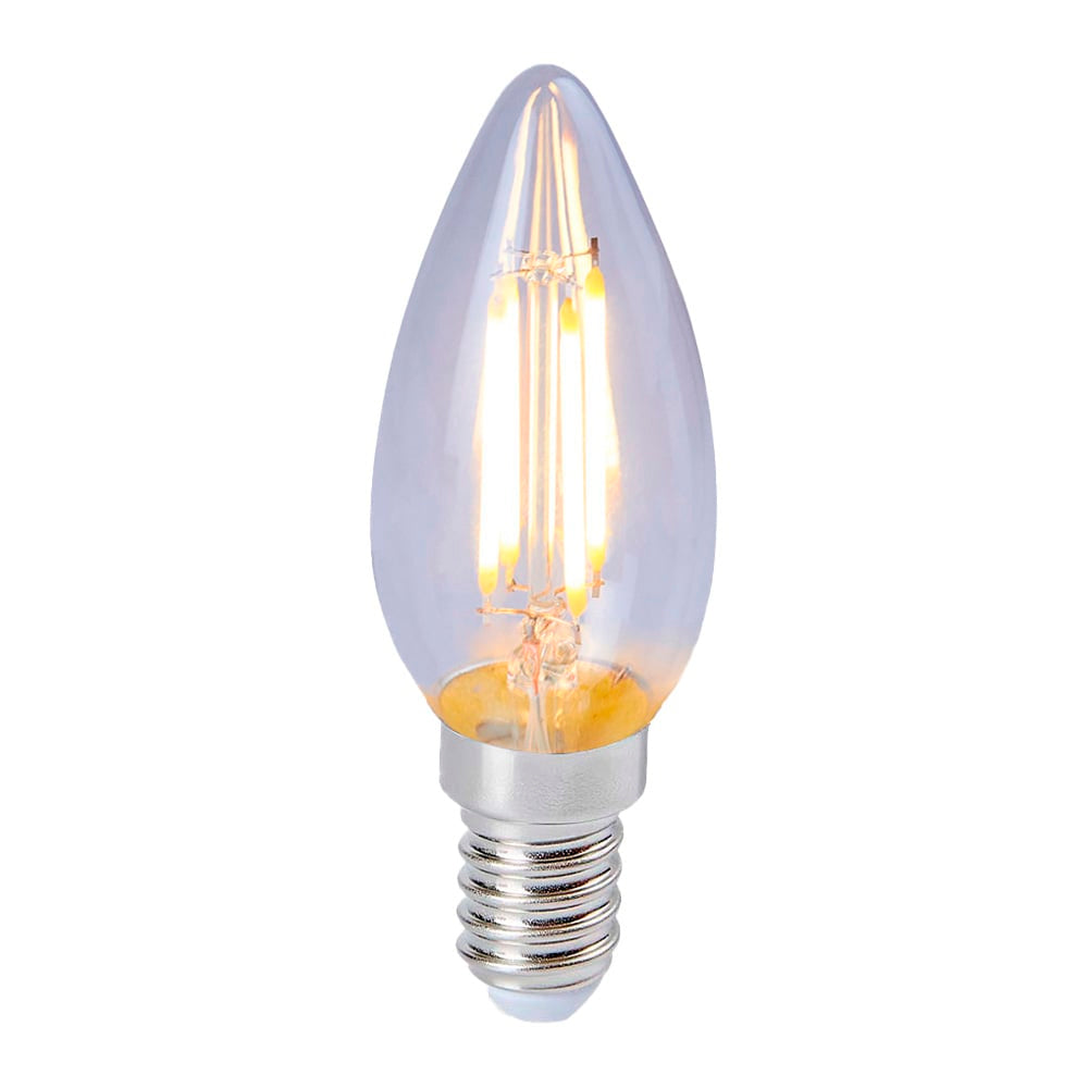 FOCO LED TECNOLITE TIPO VELA FILAMENTO ATENUABLE 4.5W LUZ SUAVE CÁLIDA BASE E14