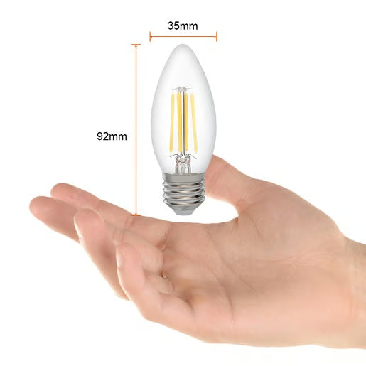 FOCO VELA C35 LED FILAMENTO 4.5 W IRC 80 LUZ CALIDA BRILLANTE BASE E27 ATENUABLE 4DEICLEDF30VC80