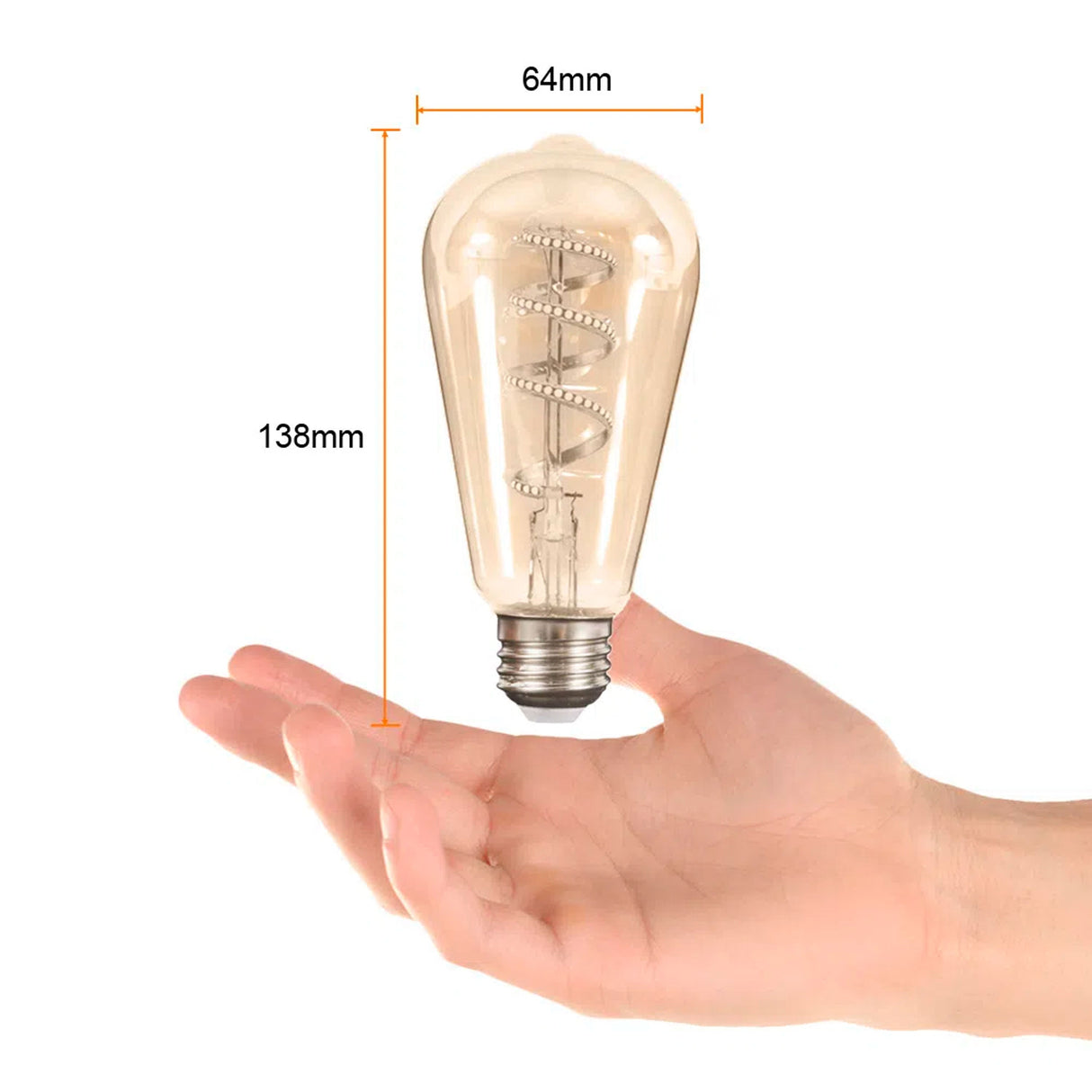 FOCO LED TECNOLITE VINTAGE FILAMENTO ATENUABLE 4.5W LUZ SUAVE CÁLIDA BASE E27 4DST21LEDFT27VA