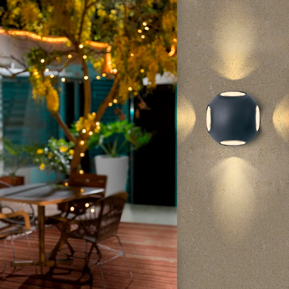 LAMPARA DE PARED ARBOTANTE LED EXTERIOR 4 W LUZ CALIDA BRILLANTE IP54 IK06 NO ATENUABLE LED INTEGRADO *** HAE ***