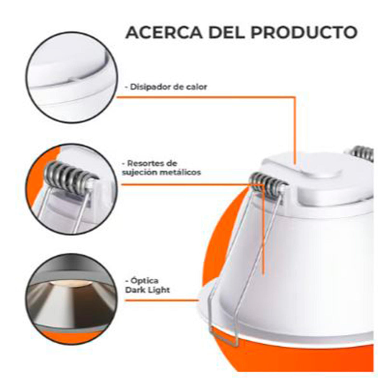LUMINARIO INT. EMPOT. TECHO 4W/100-240V. 3000K BLANCO LUZ SUAVE CALIDA KALAUSI I ***TECNOLITE HAE***