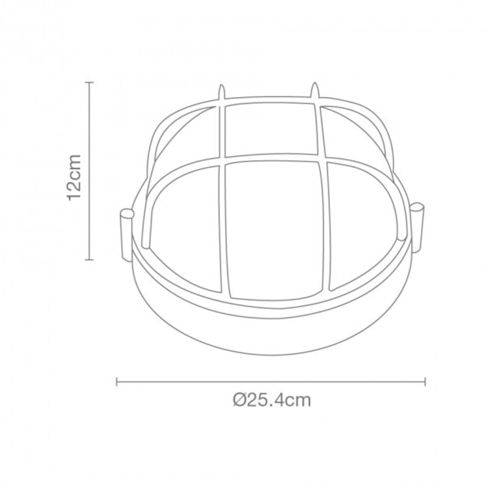 LUMINARIO SOBREPONER NAUTICA REDONDA E27 GDE CON GUARDA BLANCA CALUX