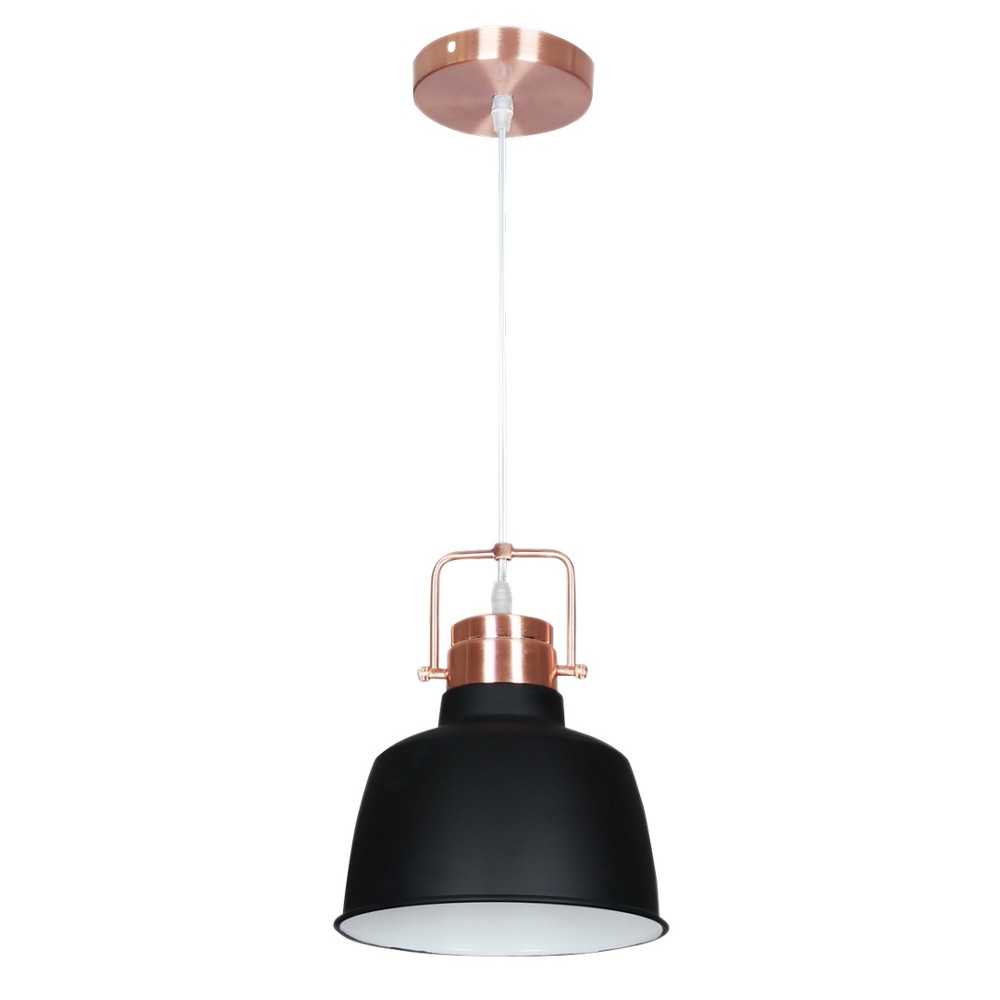 LUMINARIA COLGANTE METAL NEGRO/COBRE 1X60W. ALHENA I