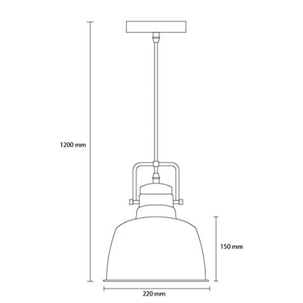 LUMINARIA COLGANTE METAL NEGRO/COBRE 1X60W. ALHENA I