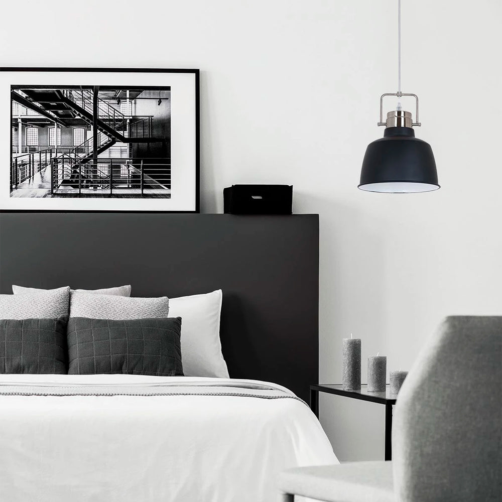 LUMINARIA COLGANTE METAL NEGRO/COBRE 1X60W. ALHENA I