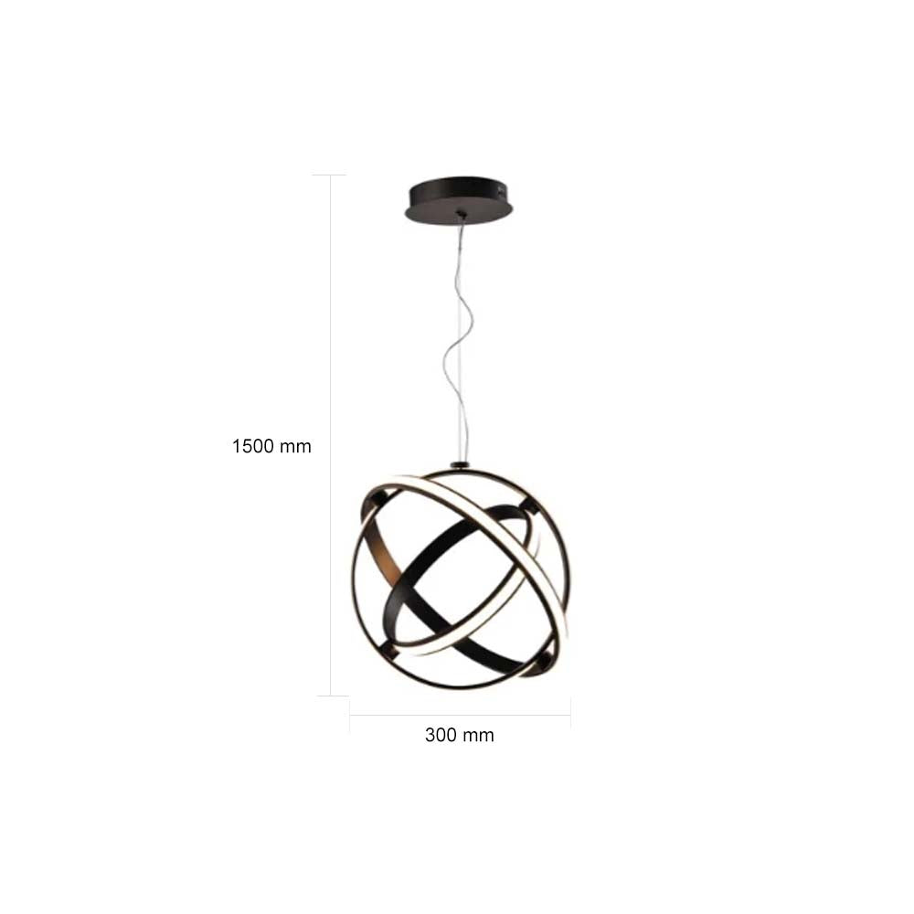 LUMINARIA LED COLGANTE ABATIBLE 30 CM NEGRO 30 W VERSA