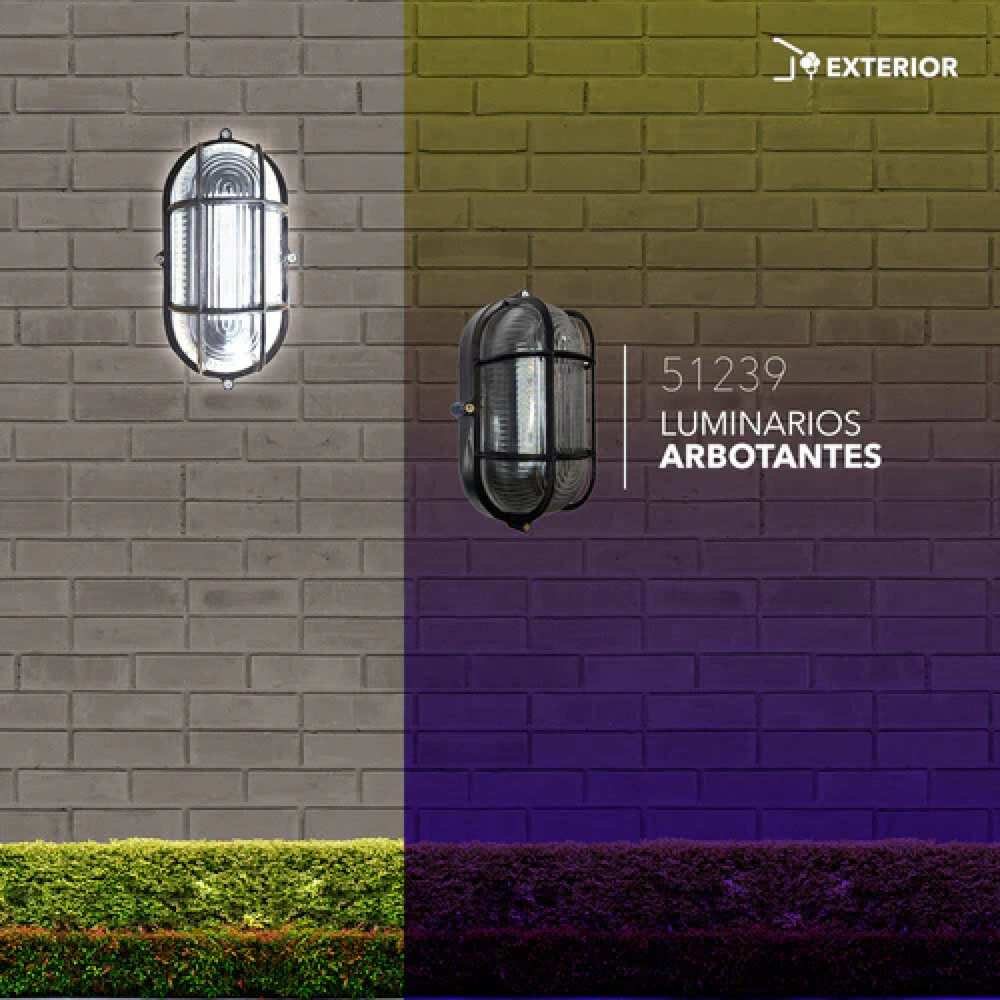 LUMINARIO ARBOTANTE OVALADO NEGRO 7W 90-265V MCA PHILCO *** HAE ***