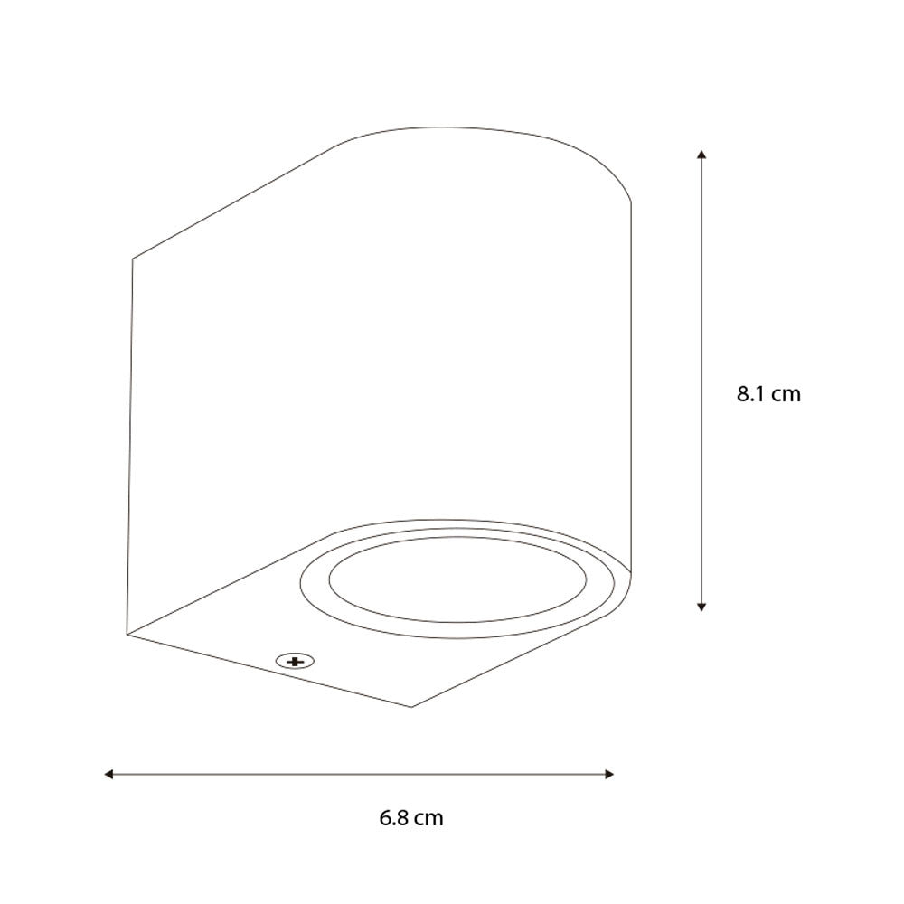 SLP LUMINARIO DECORATIVO A MURO CON 1 BASE GU10 LUZ DIRECTA MCA PHILCO