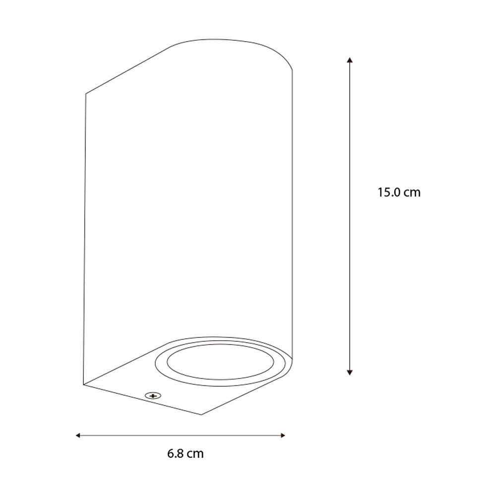 SLP LUMINARIO DECORATIVO A MURO CON 2 BASES GU10 LUZ DIRECTA MCA PHILCO *** HAE ***