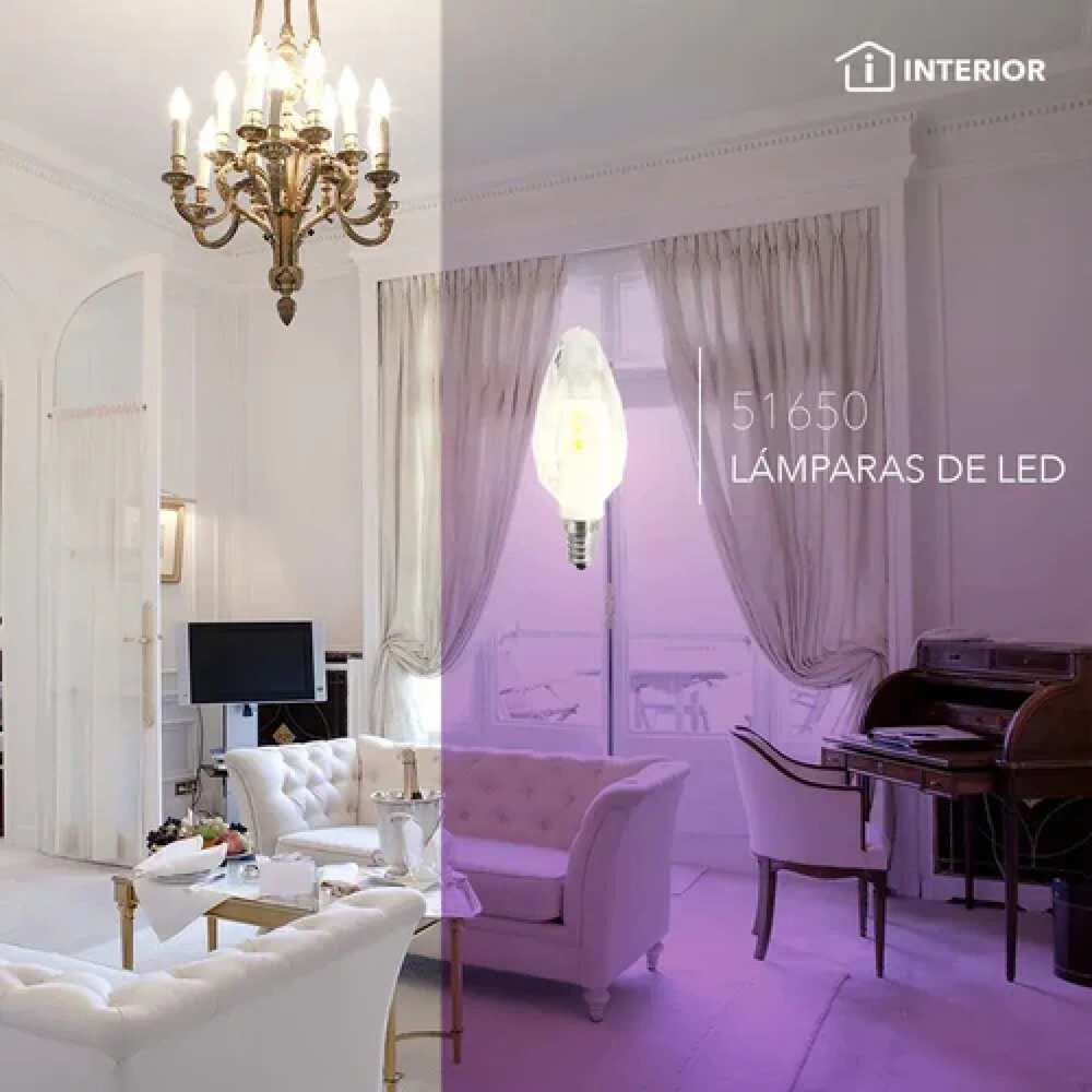 SLP LED VELA CRISTAL 4W 120V E12 3000K 320 LM IRC 80 280 MCA PHILCO