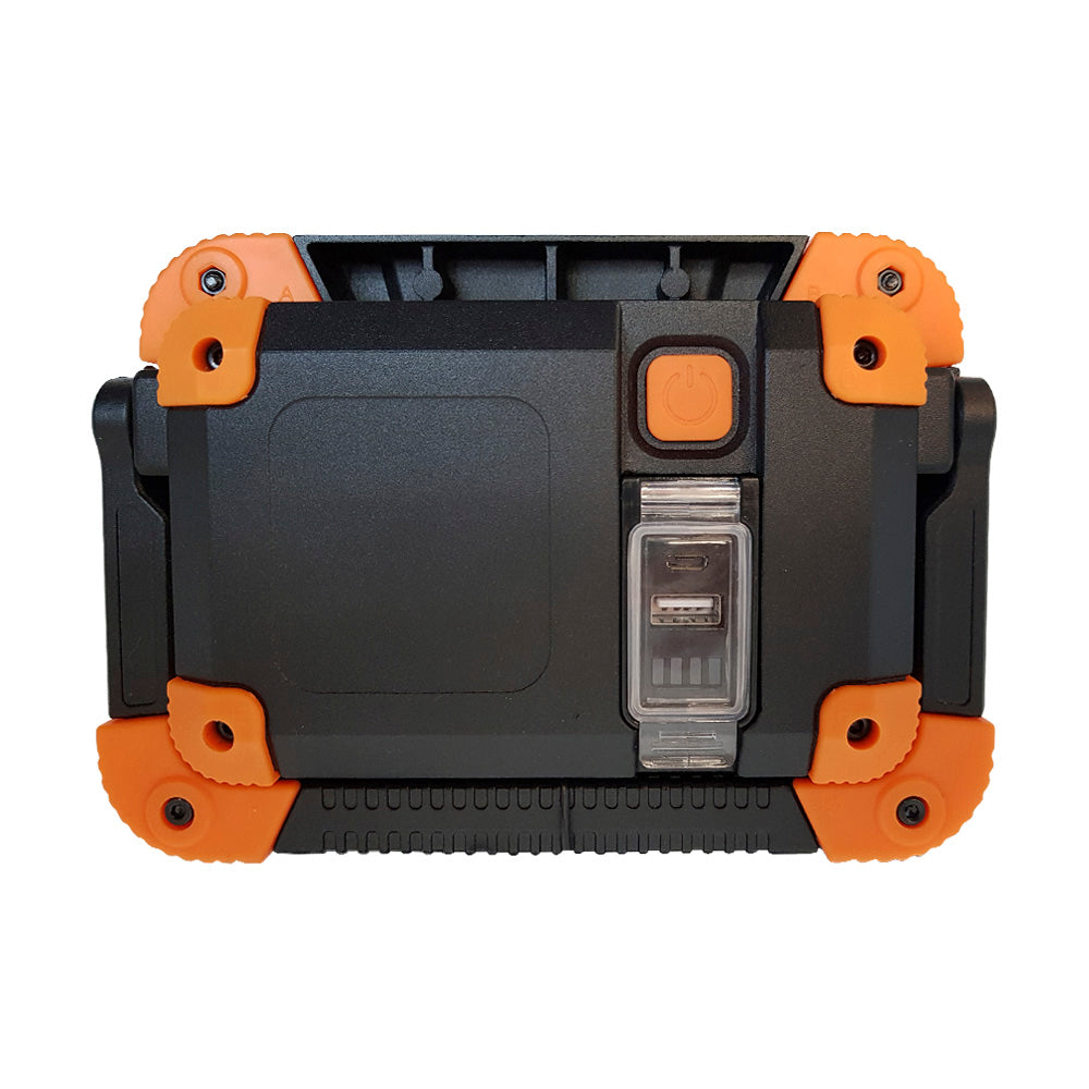 SLP REFLECTOR DE EMERGENCIA DE LED COB 10W RECARGABLE 5V IP54 IK08 6500K CUERPO COLOR NARANJA DE ALUMINIO Y POLICARBONATO HIGH-3HR LOW-6HR MCA PHILCO *** HASTA AGOTAR 2022 ***