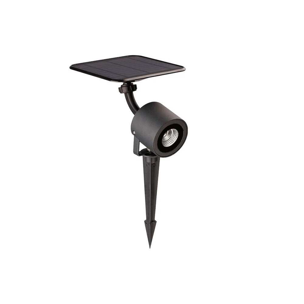 SLP LUMINARIO SOLAR LED COB 2W PARA JARDIN 3500K 300LM IP65 8HR DE LUZ BATERIA LI-ION LITIO CUERPO DE ALUMINIO Y POLICARBONATO COLOR NEGRO MCA PHILCO