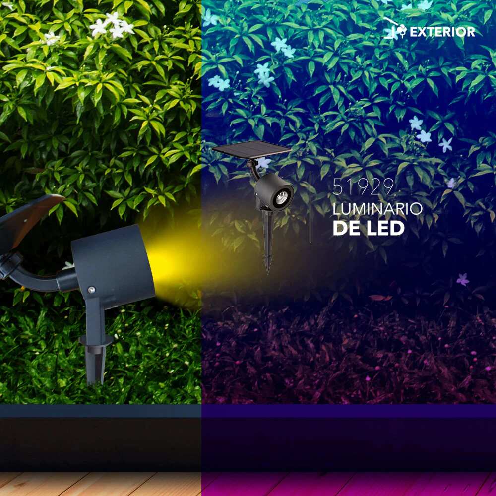 SLP LUMINARIO SOLAR LED COB 2W PARA JARDIN 3500K 300LM IP65 8HR DE LUZ BATERIA LI-ION LITIO CUERPO DE ALUMINIO Y POLICARBONATO COLOR NEGRO MCA PHILCO