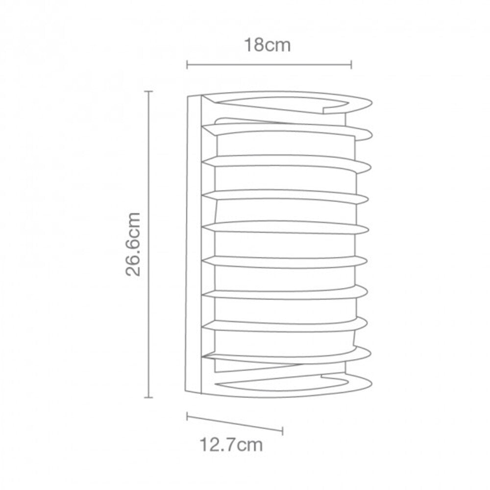 LUMINARIA PARA MURO CALUX 100W 125V IP54 E27 ACABADO NEGRO