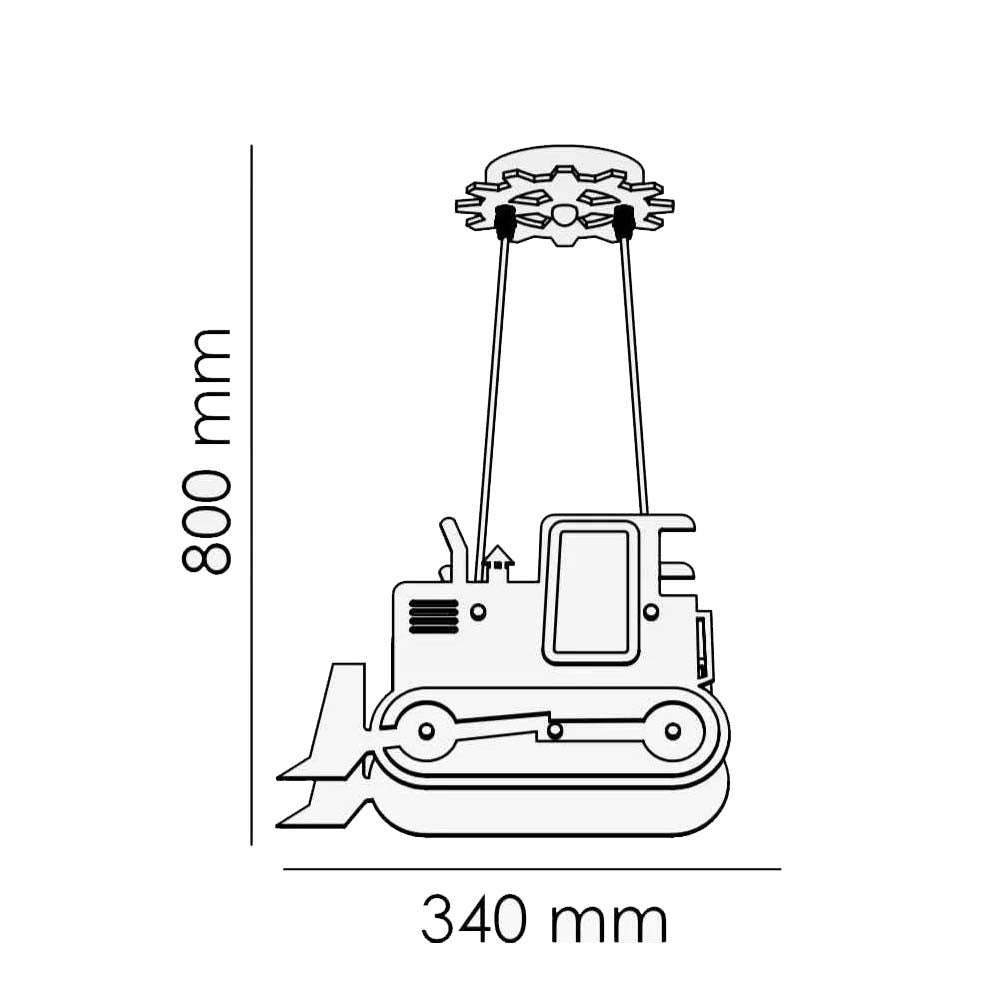 CANDIL COLGANTE DECORATIVO INFANTIL MAQ 1 2X40W E27 AMARILLO Y NEGRO ** NO INCLUYE FOCO** ADIR