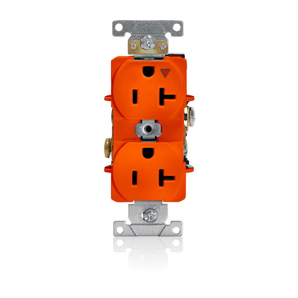 CONTACTO DUPLEX 20A/125V TIERRA AISLADA NARANJA GRADO IND. 05362-0IG LEVITON *** OFRECER IG5362 ***
