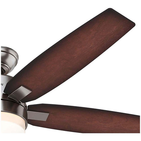 VENTILADOR TECHO 5 ASPAS 54 PULGADAS LED WINDEMERE NIQUEL CEPILLADO 59039 HUNTER