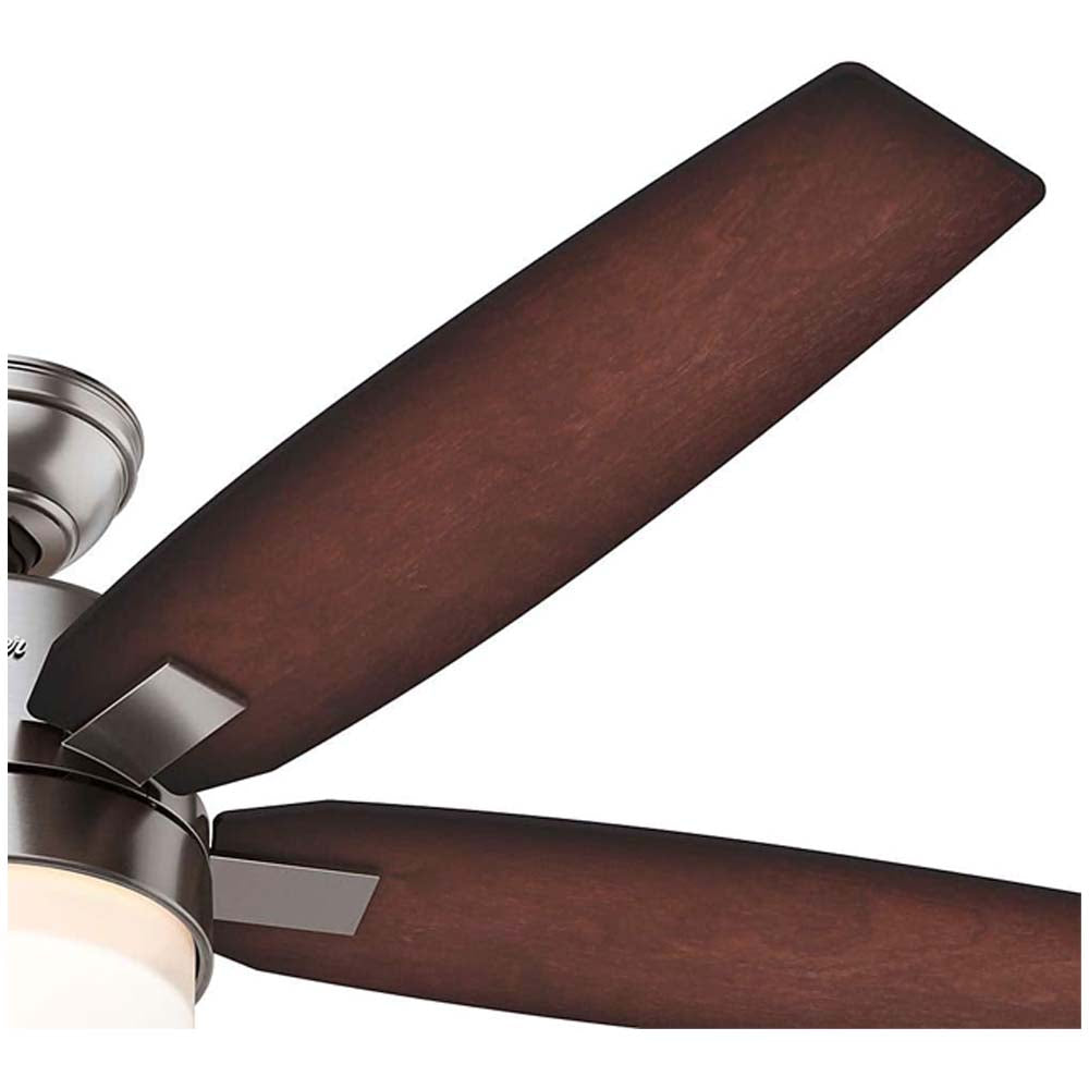 VENTILADOR TECHO 5 ASPAS 54 PULGADAS LED WINDEMERE NIQUEL CEPILLADO 59039 HUNTER